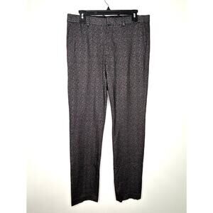 Theory Payton Pants Men 32 Herringbone Ponte Black Trousers Flecked Business